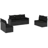 Image de vidaXL Salon de jardin 7 pcs avec coussins noir résine tressée3251162