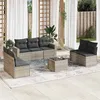 Image de vidaXL Salon de jardin 8 pcs avec coussins gris clair résine tressée3251179
