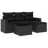 Image de Vidaxl Salon De Jardin 5 Pcs Avec Coussins Noir RÃ©sine TressÃ©e
