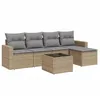 Image de Vidaxl Salon De Jardin Avec Coussins 6 Pcs Beige RÃ©sine TressÃ©e