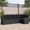 Image de vidaXL Salon de jardin 5 pcs avec coussins noir résine tressée3251262