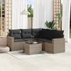 Image de Vidaxl Salon De Jardin 6 Pcs Avec Coussins Gris RÃ©sine TressÃ©e