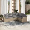 Image de Vidaxl Salon De Jardin Avec Coussins 6 Pcs Beige RÃ©sine TressÃ©e