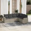 Image de vidaXL Salon de jardin 6 pcs avec coussins gris clair résine tressée3251349