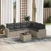 Image de vidaXL Salon de jardin avec coussins 7 pcs gris clair résine tressée3251359