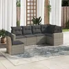 Image de Vidaxl Salon De Jardin 6 Pcs Avec Coussins Gris RÃ©sine TressÃ©e