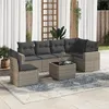 Image de vidaXL Salon de jardin avec coussins 7 pcs gris résine tressée3251377