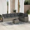 Image de vidaXL Salon de jardin 8 pcs avec coussins gris résine tressée3251397