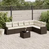 Image de Vidaxl Salon De Jardin 8 Pcs Avec Coussins Marron RÃ©sine TressÃ©e
