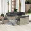 Image de Vidaxl Salon De Jardin 8 Pcs Avec Coussins Gris Clair RÃ©sine TressÃ©e