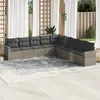 Image de vidaXL Vidaxl Salon De Jardin 9 Pcs Avec Coussins Gris Résine Tressée