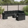 Image de Vidaxl Salon De Jardin 11 Pcs Avec Coussins Noir RÃ©sine TressÃ©e