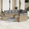 Image de vidaXL Salon de jardin 11 pcs avec coussins beige résine tressée3251456