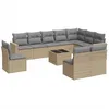 Image de Vidaxl Salon De Jardin 11 Pcs Avec Coussins Beige RÃ©sine TressÃ©e