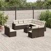 Image de Vidaxl Salon De Jardin Avec Coussins 12 Pcs Marron RÃ©sine TressÃ©e