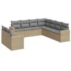 Image de Vidaxl Salon De Jardin Avec Coussins 9 Pcs Beige RÃ©sine TressÃ©e