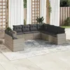 Image de vidaXL Salon de jardin 9 pcs avec coussins gris clair résine tressée3251489