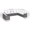 Image de vidaXL Salon de jardin avec coussins 10 pcs gris résine tressée3251507