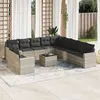 Image de vidaXL Salon de jardin avec coussins 12 pcs gris clair résine tressée3251539