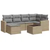 Image de vidaXL Salon de jardin avec coussins 7 pcs beige résine tressée3251606