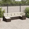 Image de vidaXL Salon de jardin avec coussins 7 pcs marron résine tressée3251620