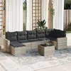 Image de vidaXL Salon de jardin 8 pcs avec coussins gris clair résine tressée3251629