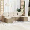 Image de vidaXL Salon de jardin avec coussins 6 pcs beige résine tressée3251655