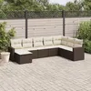Image de vidaXL Salon de jardin 8 pcs avec coussins marron résine tressée3251700