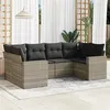 Image de vidaXL Salon de jardin 6 pcs avec coussins gris clair résine tressée3251719
