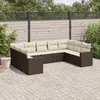Image de Vidaxl Salon De Jardin Avec Coussins 9 Pcs Marron RÃ©sine TressÃ©e