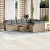 Image de Vidaxl Salon De Jardin Avec Coussins 10 Pcs Beige RÃ©sine TressÃ©e