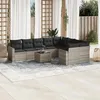 Image de vidaXL Salon de jardin avec coussins 10 pcs gris clair résine tressée3251789