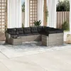 Image de vidaXL Salon de jardin avec coussins 10 pcs gris clair résine tressée3251799