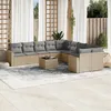 Image de Vidaxl Salon De Jardin 11 Pcs Avec Coussins Beige RÃ©sine TressÃ©e