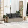 Image de vidaXL Salon de jardin avec coussins 3 pcs gris clair résine tressée3252199