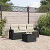 Image de vidaXL Salon de jardin 4 pcs avec coussins noir résine tressée