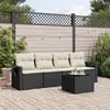 Image de Vidaxl Salon De Jardin 5 Pcs Avec Coussins Noir RÃ©sine TressÃ©e
