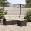 Image de vidaXL Salon de jardin avec coussins 5 pcs marron résine tressée3252230