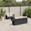 Image de vidaXL Salon de jardin 6 pcs avec coussins noir résine tressée