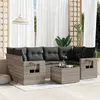 Image de vidaXL Salon de jardin avec coussins 7 pcs gris clair résine tressée3252259
