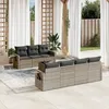 Image de Vidaxl Salon De Jardin 8 Pcs Avec Coussins Gris RÃ©sine TressÃ©e