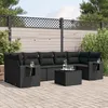 Image de Vidaxl Salon De Jardin 8 Pcs Avec Coussins Noir RÃ©sine TressÃ©e