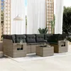 Image de Vidaxl Salon De Jardin 8 Pcs Avec Coussins Gris RÃ©sine TressÃ©e