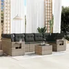 Image de vidaXL Salon de jardin 8 pcs avec coussins gris clair résine tressée