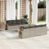 Image de vidaXL Salon de jardin 9 pcs avec coussins gris clair résine tressée3252289