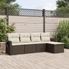 Image de Vidaxl Salon De Jardin Avec Coussins 5 Pcs Marron RÃ©sine TressÃ©e