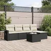 Image de Vidaxl Salon De Jardin 6 Pcs Avec Coussins Noir RÃ©sine TressÃ©e