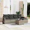 Image de vidaXL Salon de jardin 6 pcs avec coussins gris clair résine tressée