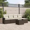 Image de vidaXL Salon de jardin avec coussins 6 pcs marron résine tressée3252440