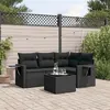 Image de vidaXL Salon de jardin 5 pcs avec coussins noir résine tressée